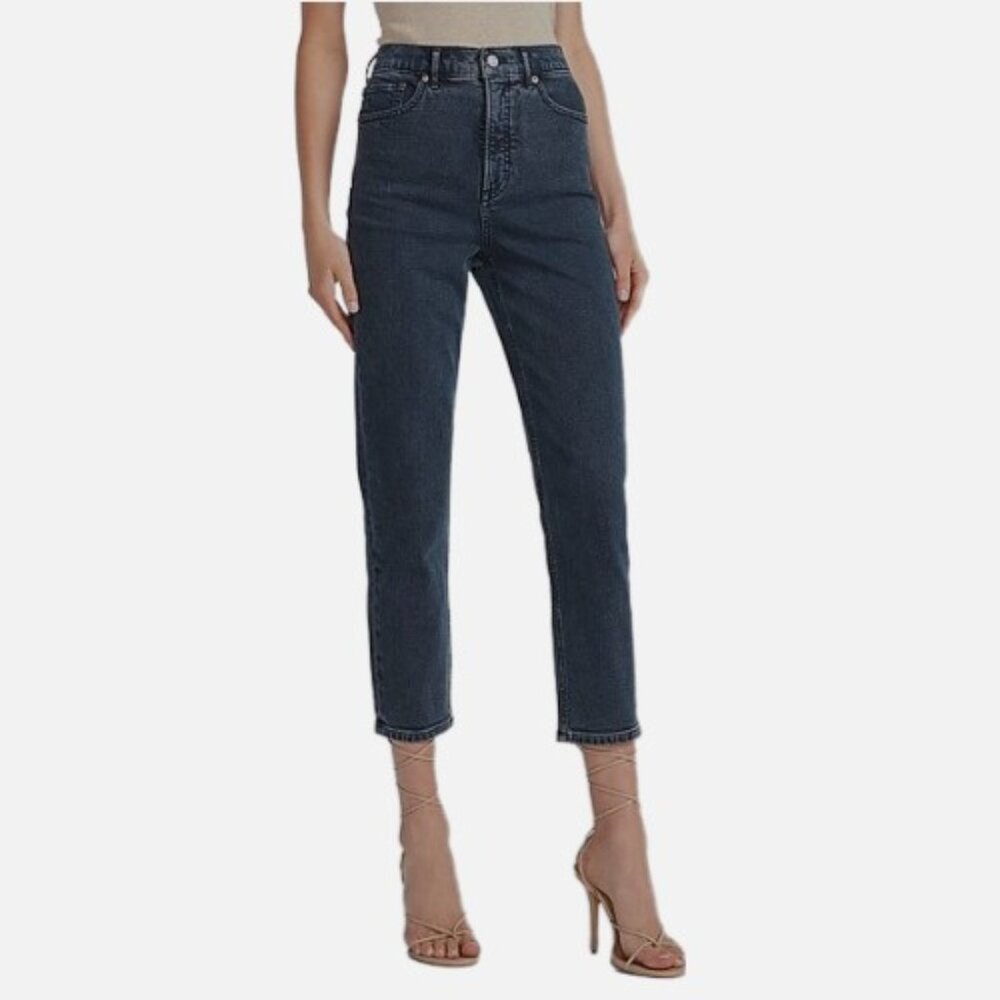 Express Super High Waisted Dark Wash Mom Jeans 00